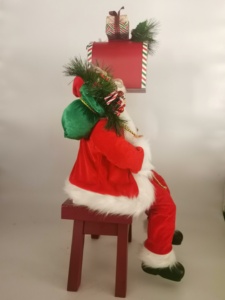 Adorno Navideño de Santa Claus Ecológico con Luz y Música, Diseño Nuevo de 24~36 Pulgadas, Rojo, para Buzón, Control Acústico - Product Image 2