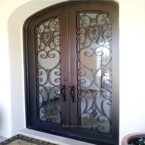 Design moderno in ferro battuto in acciaio inox a doppio arco porte anteriori antifurto esterno per ville a casa - Product Image 3