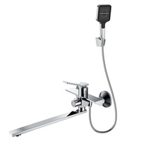 Ensemble de robinet de douche mural pour salle de bain simple carrée à deux voies de haute qualité