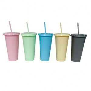 Gobelets en plastique de 32 oz avec paille à débit direct et couvercle, design simple pour la rentrée scolaire, le camping et les activités de plein air - Product Image 4