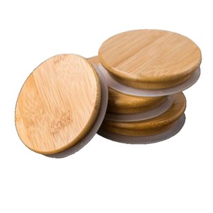 Tapas Redondas de Madera de Bambú Reutilizables para Vasos, Grado Alimenticio, Venta al por Mayor YL 812 - Product Image 2
