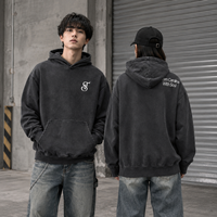 Sweat à capuche personnalisé avec broderie de logo, effet délavé, pour hommes et femmes, coupe oversize, en molleton de coton épais, style streetwear, OEM, faible MOQ, qualité supérieure