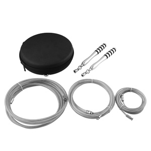 New Nhanh Chóng-Clip Có Thể Điều Chỉnh Bỏ Qua <span class=keywords><strong>Rope</strong></span> Với Ergonomic Thoải Mái Hợp Kim Xử Lý Và 3 Thép Cáp Trọng Tốc Độ Nhảy Dây - Product Image 1