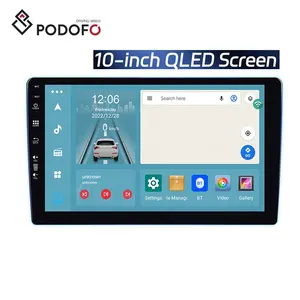 Podofo8コアAndroid13カーステレオ8128/8 256 10 ''QLEDスクリーンカーラジオCarplayAndroid Auto 4G WiFi GPS AM/FM/RDS Autoradio