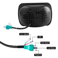 Phare carré LED DOT 5x7 7x6 avec DRL blanc et clignotant ambre 7x6\" 5X7\" Phare projecteur LED pour Jeep Kenworth Peterbilt