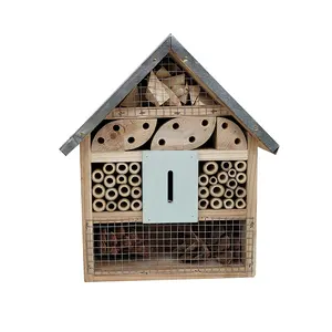 Modern Outdoor Wholesale Eco-Friendly Insect Hotel Wood Bee Keeping Wooden Hive Pet Cages Bee House for Bees