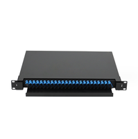 1U 19 "12 inti kerangka distribusi serat optik 12 port Lc Sc Panel Patch serat optik 24 Port penutup serat optik