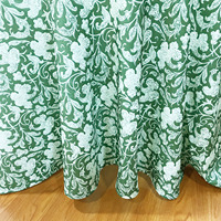 Nappe en polyester imprimée florale personnalisée de 120 pouces, style moderne, design rond, nappe en lin brodée pour les fêtes