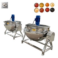 Chaudière à double enveloppe chauffante électrique FKJX FKJK-50 avec agitateur à spatule pour le mélange de sauce chili pour atelier de production alimentaire 380/220V