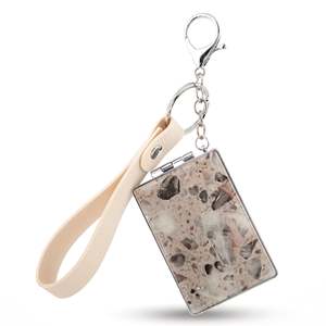 Rectangle Acetate <b>Acrylic</b> Compact <b>Mirror</b> Keychain With Leather Strap Double Sided Folding Makeup <b>Mirror</b> 95 High Reflection - Product Image 1