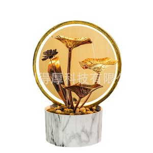 Fuente de agua circulante de estilo retro con retroiluminación, forma redonda, para decoración de oficina, escritorio y hogar, Dh031 - Product Image 5
