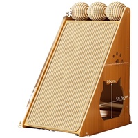 Luxuriöser Klassischer L-förmiger Großer Vertikaler Holz-Wand-Kratzbaum Nicht-Haarendeckende Faltbare Umweltfreundliche Höhenverstellbare 4-Stufige Katzenwand