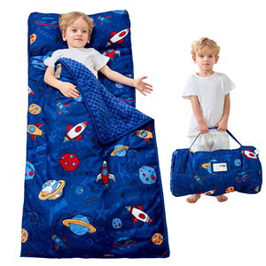 Portable Sleeping Bag Toddler Nap Mat with Removable 5lb <b>Weighted</b> <b>Blanket</b> - Product Image 6