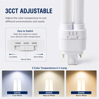 Lámpara LED PLC de 3 CCT Ajustables, 6-15W, Alto Lumen 120~140lmW, G24 GX24 E27, Lámpara de Repuesto, Certificación UL CUL CE RoHS, Iluminación Interior
