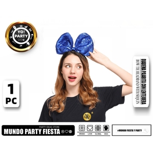 Blu #81226 Festival con paillettes grande fiocco Logo personalizzato stile europeo accessori per capelli per ragazze in metallo di plastica - Product Image 1
