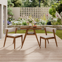 Ensemble de table à manger de style bistrot moderne en bois massif de luxe, 3 pièces, chaises empilables, sièges rembourrés, gain de place pour la cuisine, ZY013