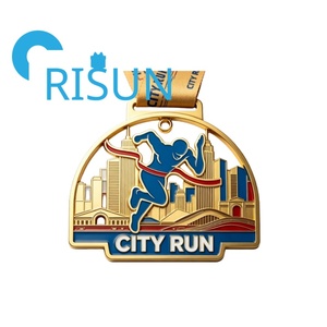 Médailles et trophées métalliques 3D personnalisés avec logo gratuit, médailles de course sportive personnalisées pour course à pied 5K, 10K, marathon, trail - Product Image 3