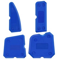 4Pcs Kit d'outils de calfeutrage Silicone Joint Sealant Spreader Spatule Grattoir Outils de réparation de bords de carreaux de sol Nettoyant de bords