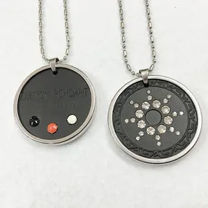 Pendentif en cristal Quantum à énergie écaille + Germanium, infrarouge lointain, pierre à ions négatifs + fermoir en acier inoxydable