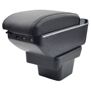 Vtear Boîte de rangement élégante en ABS et cuir PU pour accoudoir avant de voiture avec porte-gobelet USB, accessoires intérieurs pour VW <span class=keywords><strong>Touran</strong></span> 2015-2022 - Product Image 1