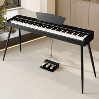 High Quality 88-Key Portable Digital Piano with 3 Pedals Touch-Sensitive Weighted Keys Split Mode Built-In Speakers for Home Use