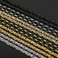Collier chaîne byzantine en acier inoxydable 4mm 5mm 6mm 8mm pour hommes