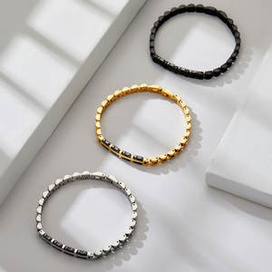 Pulsera y brazalete de moda para hombre de acero inoxidable 316L antideslustre, chapado en oro de 14K y 18K, espacios en blanco grabables para pulseras de hombre - Product Image 4