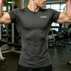 Maglietta da uomo giovane <span class=keywords><strong>La</strong></span> compressione magliette da uomo con stampa in seta da uomo per Fitness e palestra da uomo - Product Image 6
