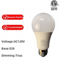 Prix d'usine, ampoule LED électrique à intensité variable sans scintillement, 120V A15 A19 E26 ETL, silicone intégré, dimmable
