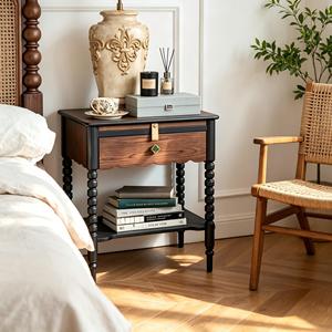 Midcentury Antique Modern Luxury Solid Wood Nightstand & <b>Side</b> <b>Table</b> <b>Drawer</b>-Eco-Friendly Bedroom Living Room Furniture - Product Image 4