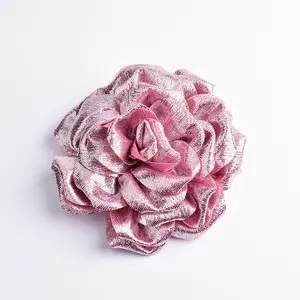 Handmade Fashionable Colorful Glittering Sequin Fabric Flower Brooch For Women