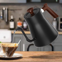 Bouilloire électrique 1L avec contrôle de la température, fonction de mémoire, poignée en érable, pour café, thé, verser sur de l'eau chaude à ébullition rapide