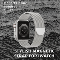 Dernier Bracelet Magnétique de Luxe Élégant pour Apple Watch 44mm 46mm 45mm 49mm, Boucle en Acier Inoxydable pour Série Ultra SE 8 7