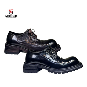 2024 Frühjahr neu echtes Leder Pferd gewaschen Herren Lederschuhe verstärkt dicke sohle Herren Low-Top-Schuhe Goodyear Stiefel - Product Image 1