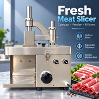 Machine à trancher la viande fraîche commerciale, machine automatique à trancher le bœuf, le mouton et le porc, épaisseur réglable, équipement de découpe de viande