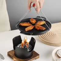 Grill coréen en fonte d'aluminium, mini-grill portable sans fumée pour une personne, quatre tailles disponibles, plaque de barbecue d'extérieur
