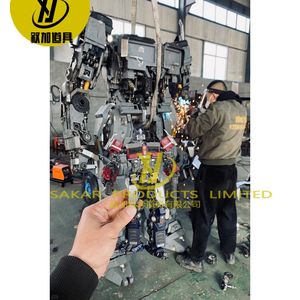 รูปปั้นหุ่นเหล็กสแตนเลสคู่สำหรับตกแต่งสวนรูปปั้นหุ่นยนต์ยักษ์สำหรับตกแต่งสวนแบบแอบสแตรกขนาดใหญ่กลางแจ้งที่ทันสมัย - Product Image 3