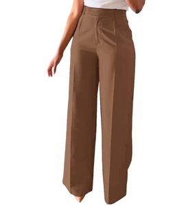 Nuovi <span class=keywords><strong>Pantaloni</strong></span> Casual Lunghi da <span class=keywords><strong>Donna</strong></span> Stile Europeo e Americano da Lavoro a Gamba Dritta e Larga a Vita Alta - Product Image 1