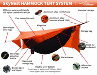 SkyNest Ultralight Portable Hamac avec Moustiquaire Voyage Jungle Étanche Hamac Tente SkyNest Ultralight