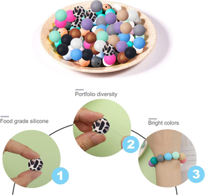 BPA Free Food Grade Silicone <strong>Teething</strong> Beads 9mm 12mm 15mm 19mm Round Focal Beads for Pen Baby <strong>Teething</strong> <strong>Jewelry</strong> Making Keychain - Product Image 6