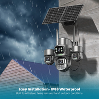 Caméra IP de sécurité solaire 4G G4-P13GFD-M2R 8MP avec carte SIM Cloud, 4 objectifs, PTZ 360°, vision nocturne, extérieur, HiEasy