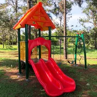 A buon mercato di plastica diapositiva parco giochi all'aperto per bambini all'aperto playhouse parco giochi 4 in 1 scivolo parco giochi JMQ18158B
