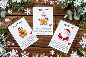 Tarjeta de abrazo de bolsillo de Navidad con dijes de resina regalos de recuerdo decoración cómoda de larga distancia recordatorio de <span class=keywords><strong>amistad</strong></span> con tarjeta de mensaje - Product Image 3
