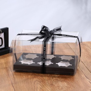 Cấp thực phẩm dày nhựa rõ ràng vuông cupcake hộp cho 2/4/6/12 khoang cupcakes với màu đen trắng bên trong hộp hỗ trợ - Product Image 3