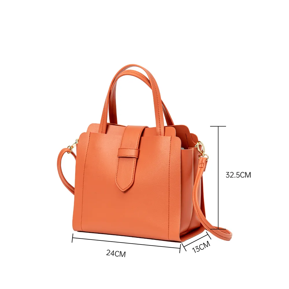 2023 Hot Selling Customizable PU Leather Lady's Tote Bag Flap Design Tote Bag For Travel Shopping