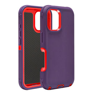 Nouveau modèle Heavy Duty Hard Armor Defender étui pour iPhone 16 11 12 13 14 15 Pro Max 3 en 1 étui <span class=keywords><strong>de</strong></span> <span class=keywords><strong>téléphone</strong></span> portable - Product Image 1