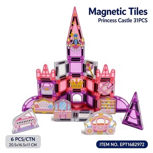 EPT Castello delle Principesse Dinosauro Oceano Foresta 31-33 Pezzi Piastrelle Magnetiche Blocchi da Costruzione Giocattoli Educativi STEM per Bambini - Product Image 1
