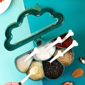 Ensemble de boîtes à épices 6-en-1 pour cuisine : poivrière, sucrier, salière, pots de rangement pour épices, accessoires de cuisine, récipients à condiments - Product Image 4