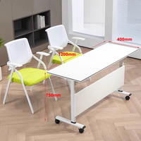 Table de formation pliante avec roulettes, bureau mobile pour réunions, salle de classe, salle de formation