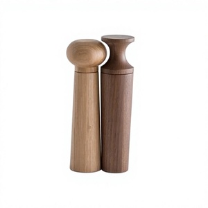 Molinillos de Sal y Pimienta de Madera de Acacia, Recargables, Ecológicos, con Mecanismo de Empuje y Tracción, Acabado Natural, Juego de Tres - Product Image 5